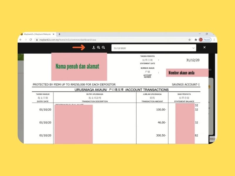 5+ Cara Dapatkan Bank Statement Maybank